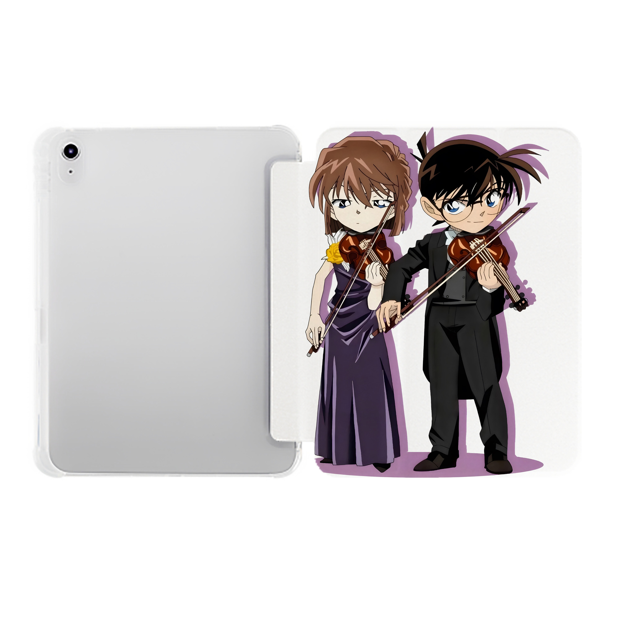 （画像用） 名探偵コナン 灰原 哀 はいばら あい Detective Conan Anita Hailey、Vi Graythorn Haibara Ai IPad ケース ペン収納付き 三つ折りスタンド PUレザー×シリコン 対応機種9.5/10.5/10.9インチ